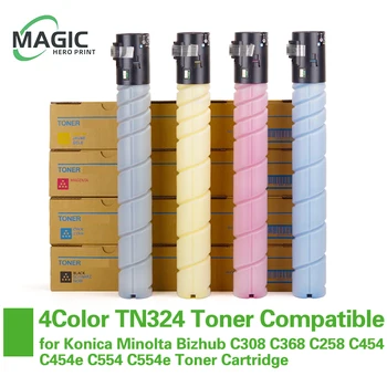 4 Вида цветов TN324 TN-324 Совместимый Тонер, Совместимый для Konica Minolta Bizhub C308 C368 C258 C454 C454e C554 C554e Тонер-картридж