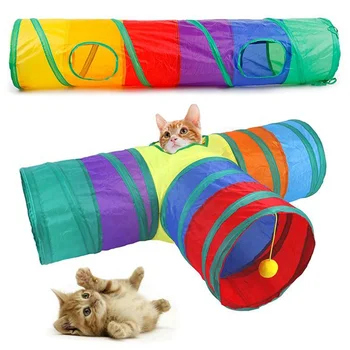 Игрушка-туннель для кошек, игрушка-туннель для котенка, складная игрушка для домашних животных, обучающая интерактивная забавная игрушка для кошек, животное-кролик