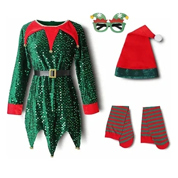 Платье принцессы для маленьких девочек, Рождественское новогоднее платье, детское бархатное платье трапециевидной формы с длинными рукавами, детская осенне-зимняя одежда