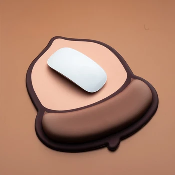 Эргономичный 3D коврик для мыши Cute Nut Anime, мягкий силиконовый гелевый игровой коврик для мыши с поддержкой запястья, креативный коврик для мыши