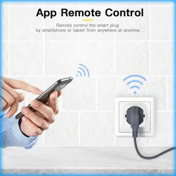 Смарт-розетка EU WiFi с функцией контроля питания Tuya/ APP Remote Control Smart Socket Работает с Alexa Home