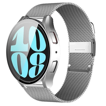Для Samsung Galaxy Watch 6 5 4 40 мм 44 мм Металлический Браслет Металлический Ремешок + TPU чехол Watch 6 classic /4 classic Чехол для Ремешка Correa
