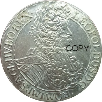 Австрийский талер Леопольд I Венский Талер 1696 г. Копировальные монеты из серебра с латунным покрытием разных лет