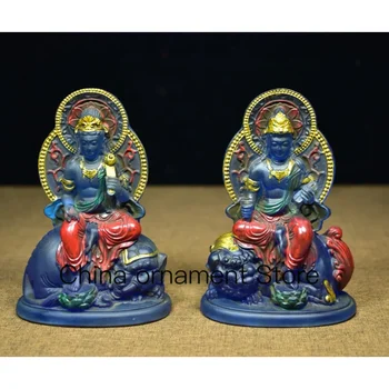 пара Изысканной Цветной глазури, вырезанной из статуи бодхисаттвы Манджушри Самантабхадры