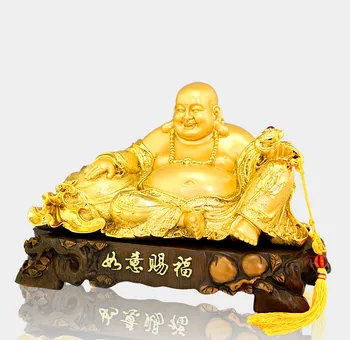 Счастливые Деньги Смола Пузатый Будда Майтрейя Китайский Стиль Статуя Фэншуй Украшения Дома Украшение Гостиной Ремесло Орнамент