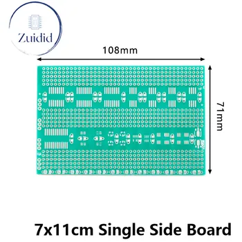 7x11 см Односторонняя SMD универсальная печатная плата Адаптер для переноса печатной платы Тестовая пластина для микросхемы Резистор Конденсатор Диод/триод/транзистор