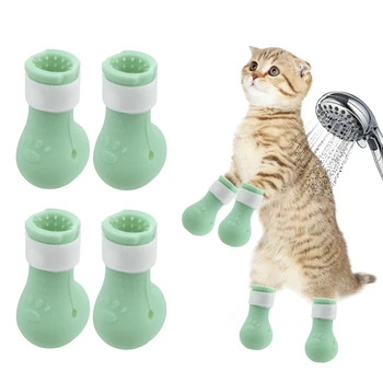 NICEYARD Регулируемый чехол для когтей на кошачьих лапах, протектор для ванны, сапоги для котенка, Ботинки для кошек, принадлежности для ухода за домашними животными