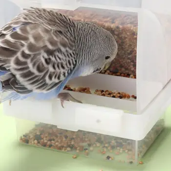 Кормушка для птиц с защитой от брызг, просторная автоматическая кормушка для маленьких птиц, без беспорядка, дизайн с защитой от брызг, идеально подходит для попугаев