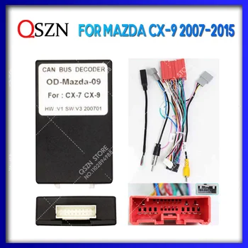QSZN для Mazda CX-9 CX 9 2007 - 2008 2009 2015 Android автомагнитола Canbus Box декодер Жгут проводов Адаптер Кабель питания OD-MZD-09