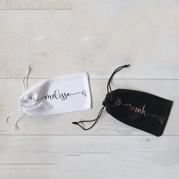 Персонализированный мягкий футляр для очков Уникальный индивидуальный чехол для солнцезащитных очков Подарок на день рождения для Ее вечеринки Чехол на шнурке Держатель для очков