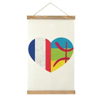 Амазиг Кабил Французская Гордость Сердце Тамазга Изображение Флага Франции Кухонная Картина Висит На Холсте Висячая Картина Забавная Графическая Шутка