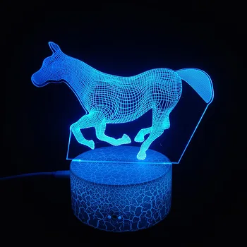 Ночная лампа с единорогом для детей 3D Night Light Touch, 7 цветов, меняющая прикроватную тумбочку, USB-ночник, декор для спальни, подарок с единорогом