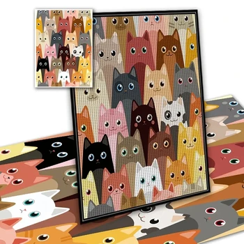 Создайте милый домашний декор в виде кошки с помощью этого набора для рисования бриллиантами своими руками!