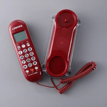 Crystal Base B365 Мини Настенный Телефон Домашний Офис Фиксированный Стационарный Прозрачный ЖКДисплей Redail Функции Многоязычный Подарок