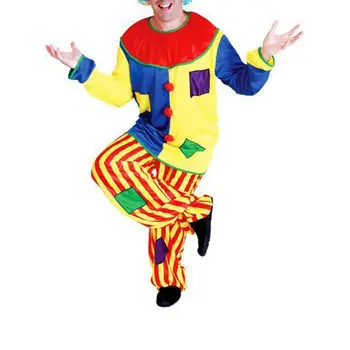 Простой в подборе Комплект Яркого взрослого Костюма Клоуна, Удобный в носке Костюм Джокера для Косплея с Эластичным Поясом на Хэллоуин