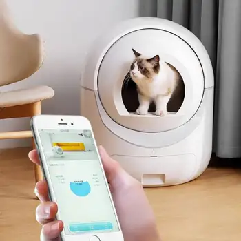 Автоматический умный ящик для кошачьего туалета, самоочищающийся, управление приложением, полностью закрытый, Защита для кошек, Товары для домашних животных