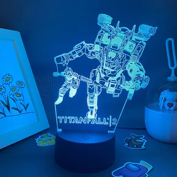 Titanfall 2 Игровой истребитель 3D Светодиодные неоновые ночные огни Классные подарки на День Рождения для друга Украшения спальни для мужчин Лавовая лампа Titanfall