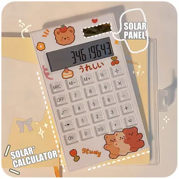 Солнечный калькулятор для девочек-сердцеедок Ins Высококачественный портативный компьютерный калькулятор Kawaii для обучения студентов