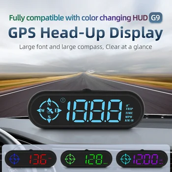 G9 Auto HUD система помощи при безопасном вождении Головной дисплей Автомобильный спидометр Сигнализация светодиодный дисплей Точное направление движения GPS подходит для всех автомобилей