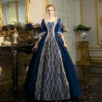 Средневековое платье 18 века, женские бальные платья с высокой талией и коротким рукавом, Кружевное Лоскутное атласное платье принцессы, костюм королевы эпохи Возрождения