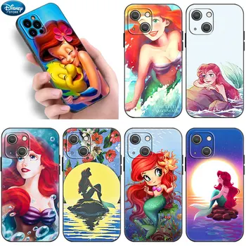 Чехол Для телефона Disney The Little Mermaid Для Apple iPhone 14 11 12 13 Mini Pro XR X XS MAX 6S 7 8 Plus 5S SE 2020 2022 Черный Чехол